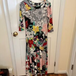 Attitudes by Renee Vibrant Floral Long Sleeve Dress